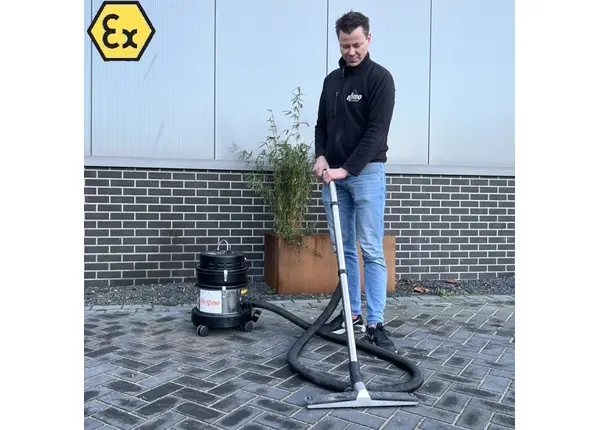 ATEX stofzuiger 18 Liter zone 1-2-21-22 perslucht huren gebruik